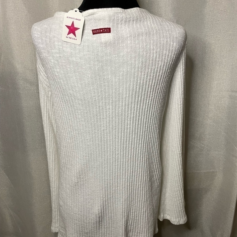 NWT Hardtail forever Women's Long Sleeve  Lace Up Casual Loose V Neck Small   - Picture 7 of 7